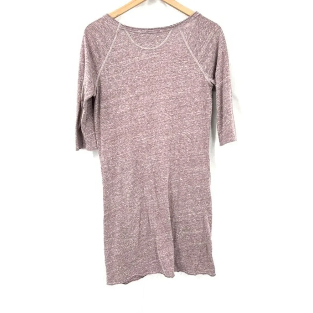 Free People FP beach pullover‎ t-shirt dress 3/4 sleeve casual comfy mauve M